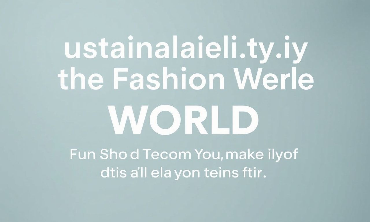 Moda Dünyasında Sürdürülebilirlik: Stilinizin ve Dünyanın İyiliği İçin