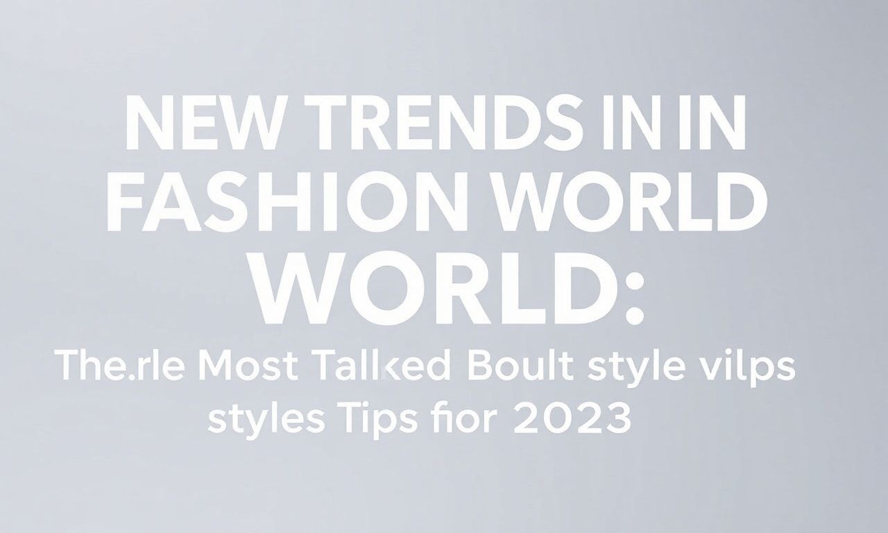 Moda Dünyasında Yeni Trendler: 2023'ün En Çok Konuşulan Stil ve İpuçları